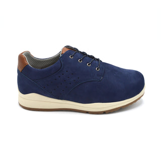DB Benjamin Navy Side View - Extra Wide Trainer For Swollen Feet