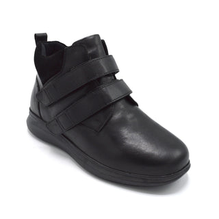 Extra Wide Mens Walking Boot Velcro Close Straps Black