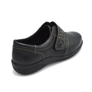 Black Womens Velcro Shoes For Large Bunions 