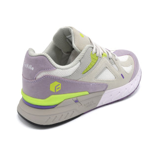 Fitville UK - Ladies Wide Fit Running and Fitness Trainer - 4E Width Fitting - White With Purple - Side View