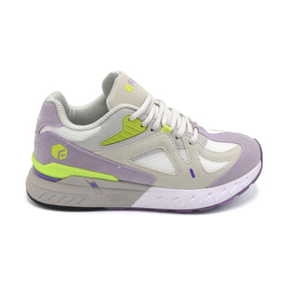 Ladies Wide Fit Fitville Trainer - 4E Width Fitting - White With Purple - Side View