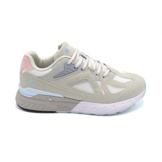 FitVille Rebound - Ladies Wide Walking Trainer - 4E Fitting - Grey With Pink