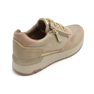 Marco Tozzi Dune Comb - Ladies De-Lux Classic Trainer -  2E Fitting - Beige