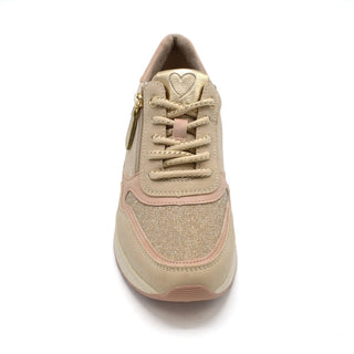 Marco Tozzi Dune Comb - Ladies De-Lux Classic Trainer -  2E Fitting - Beige