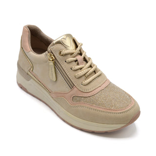 Marco Tozzi Dune Comb - Ladies De-Lux Classic Trainer -  2E Fitting - Beige