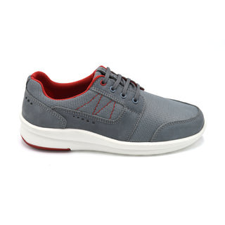Cosyfeet Vasco In Grey - Side View - Mens Wide Fit Trainer