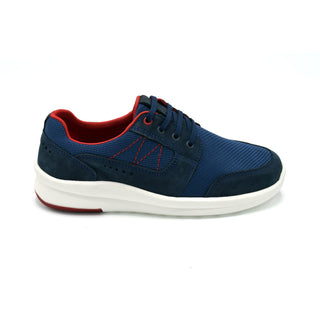 Cosyfeet Vasco Navy - Side View - Extra Wide Lightweight Trainer For Wider Feet