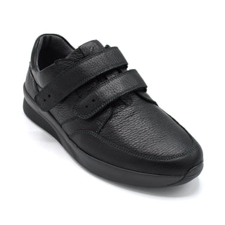 Waldlaufer Fabian - Mens Extra Wide Double Velcro Casual Shoe - 4E Fitting - Black