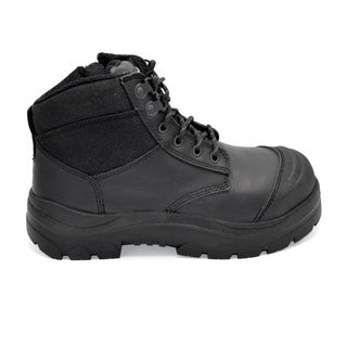 WideLoad 690BZC - Extra Wide  Composite Toe Safety Boot - Airport Friendly Side Zip - 6E Fit  - Black