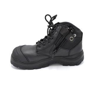 WideLoad 690BZC - Extra Wide  Composite Toe Safety Boot - Airport Friendly Side Zip - 6E Fit  - Black