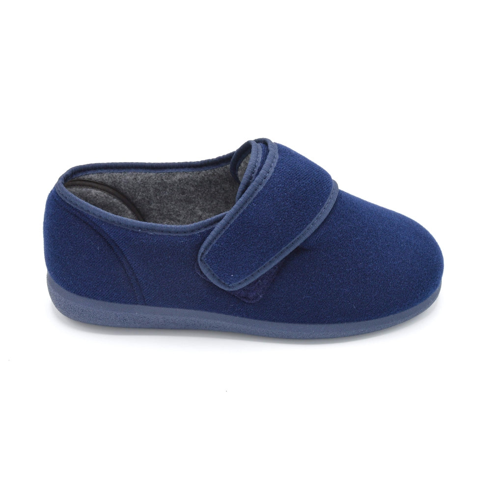 Cosyfeet Richie Men s Extra Wide Fit Velcro Close Navy Wide