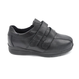 DB Stephen Mens Extra Wide Velcro Close Shoe - 2V (2E-4E) - Black